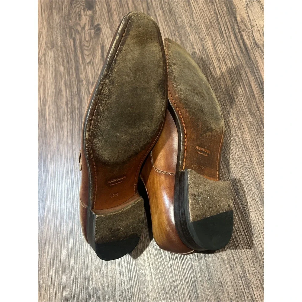 Magnanni Marco Monk Strap Dress Shoes Brown Leather Made Spain Men Size 10.5M